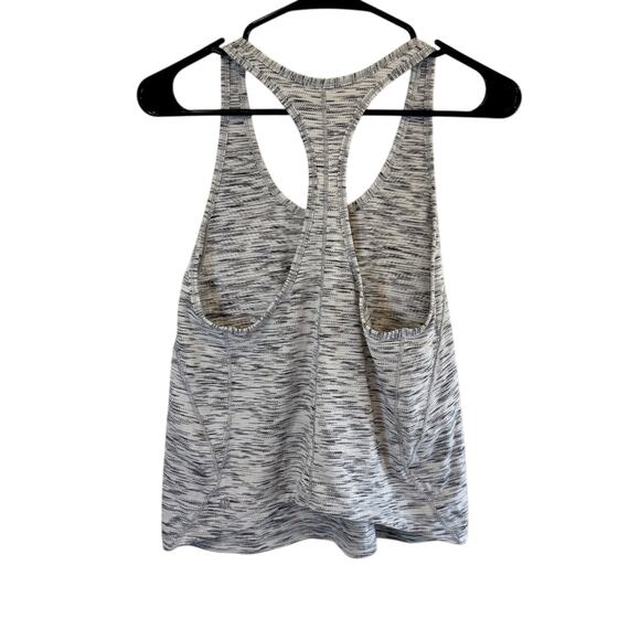 Lululemon Heathered Grey Racerback Tank Top Cropped High Low back - Picture 2 of 2